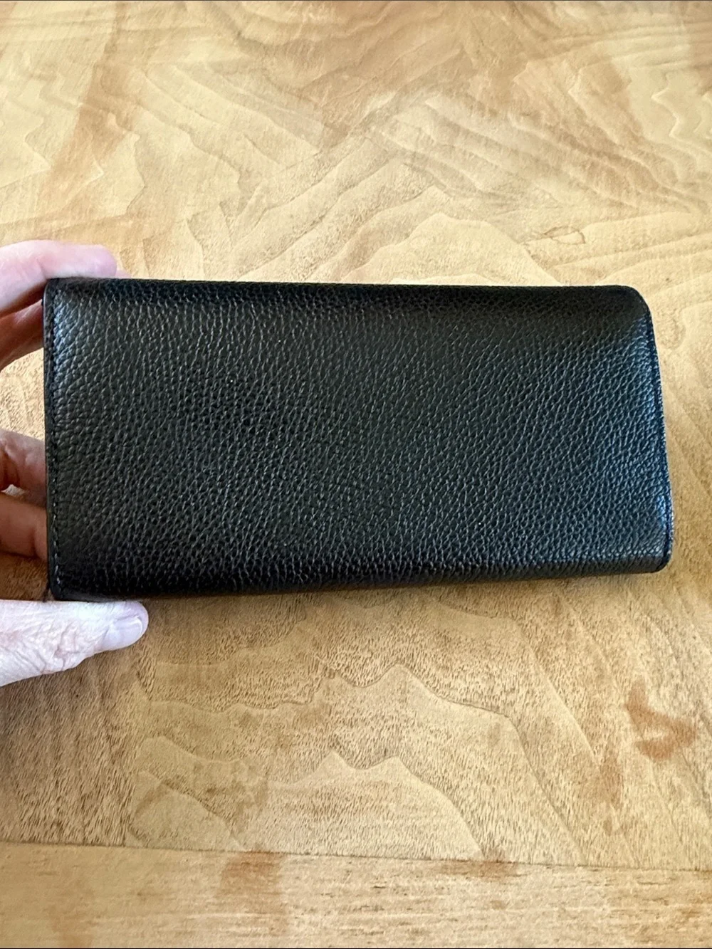 Michael Kors Karson Flap Continental Wallet Black Pebble Leather
